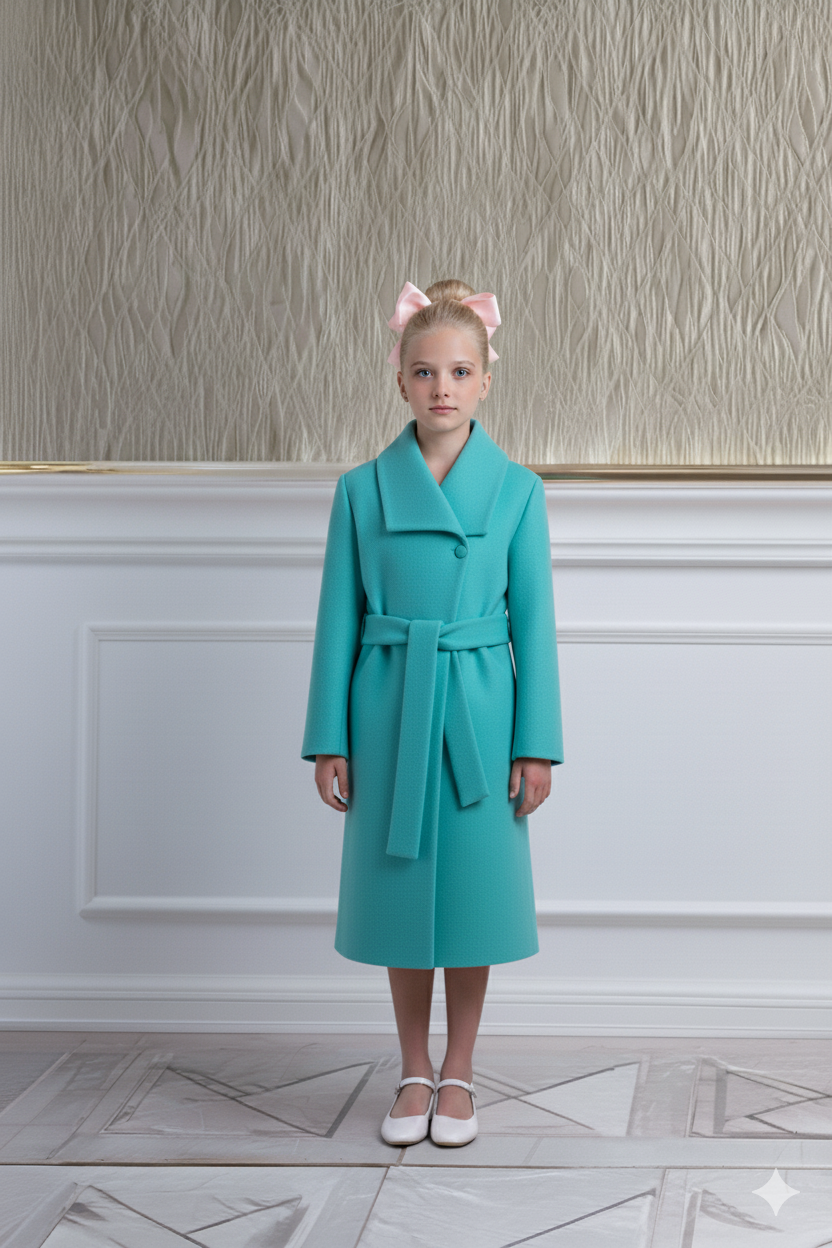 ABRIGO CIARA KITS - BABY ALPACA - TURQUESA