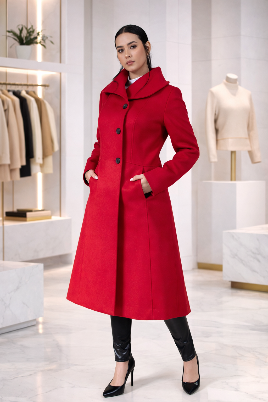 ABRIGO INES - BABY ALPACA - RED